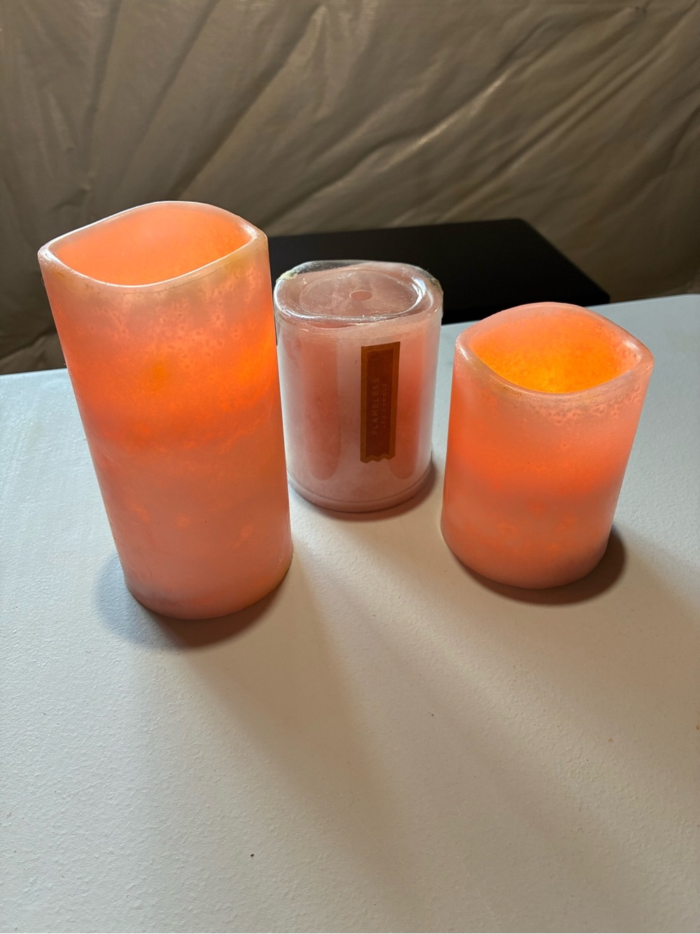 LED Flameless Pillar Candle Set of 3